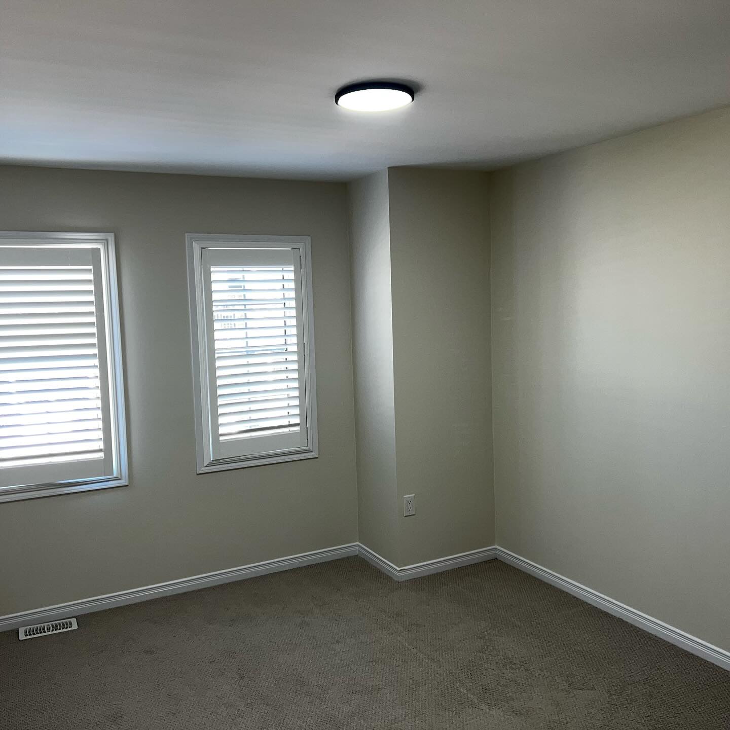 Freshly painted bedroom